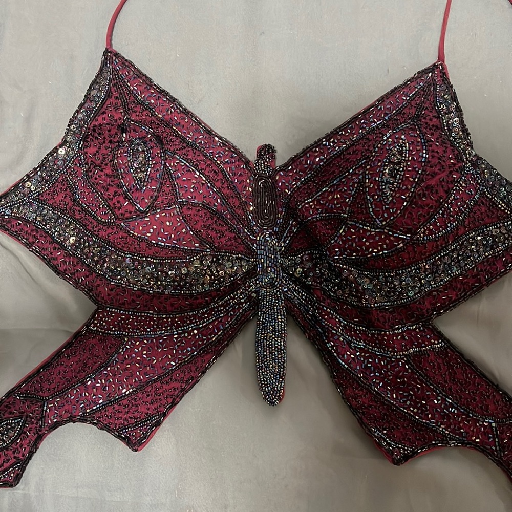 Misdemeanor Beaded Butterfly Top size medium y2k vintage